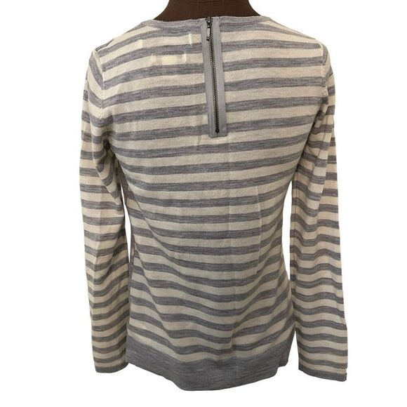 Clements Ribeiro Extra Fine Wool Gray Dots Stripes Jumper Size Small Women’s - Picture 2 of 4